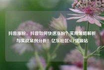 抖音涨粉，抖音如何快速涨粉？实用策略解析与实战案例分析！亿乐社区SUP货源站