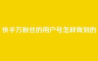 快手1万粉丝的用户号，怎样做到的？