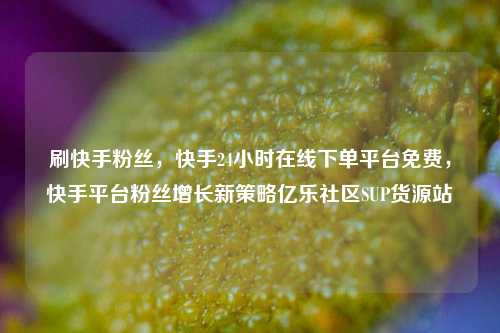 刷快手粉丝	，快手24小时在线下单平台免费，快手平台粉丝增长新策略亿乐社区SUP货源站  第1张