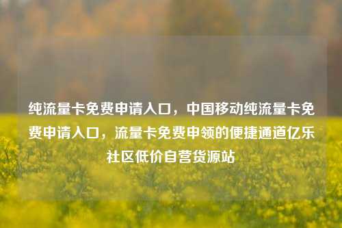 纯流量卡免费申请入口，中国移动纯流量卡免费申请入口，流量卡免费申领的便捷通道亿乐社区低价自营货源站  第1张