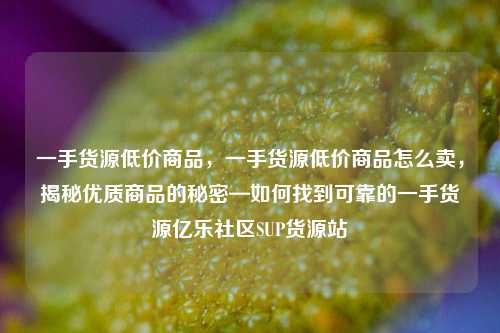 一手货源低价商品	，一手货源低价商品怎么卖，揭秘优质商品的秘密—如何找到可靠的一手货源亿乐社区SUP货源站  第1张