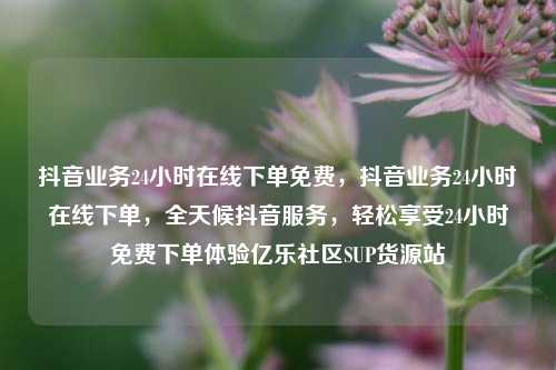抖音业务24小时在线下单免费，抖音业务24小时在线下单	，全天候抖音服务，轻松享受24小时免费下单体验亿乐社区SUP货源站  第1张
