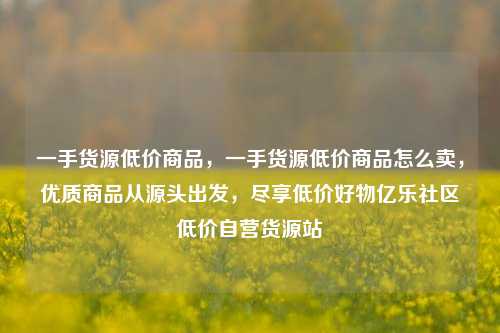 一手货源低价商品，一手货源低价商品怎么卖，优质商品从源头出发	，尽享低价好物亿乐社区低价自营货源站  第1张