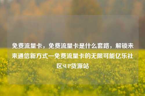 免费流量卡，免费流量卡是什么套路，解锁未来通信新方式—免费流量卡的无限可能亿乐社区SUP货源站  第1张