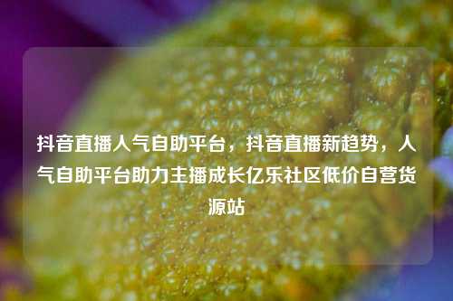 抖音直播人气自助平台	，抖音直播新趋势，人气自助平台助力主播成长亿乐社区低价自营货源站  第1张