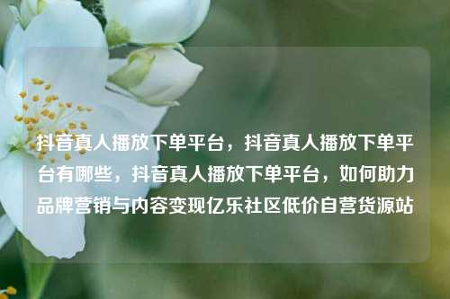 抖音真人播放下单平台	，抖音真人播放下单平台有哪些，抖音真人播放下单平台，如何助力品牌营销与内容变现亿乐社区低价自营货源站  第1张