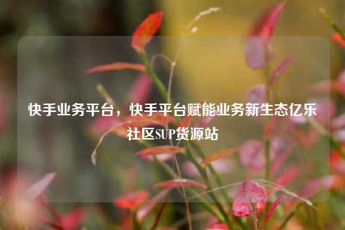 快手业务平台，快手平台赋能业务新生态亿乐社区SUP货源站  第1张