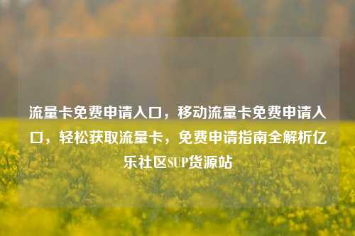 流量卡免费申请入口	，移动流量卡免费申请入口，轻松获取流量卡，免费申请指南全解析亿乐社区SUP货源站  第1张