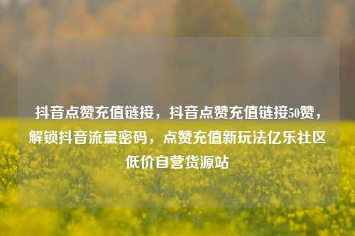 抖音点赞充值链接，抖音点赞充值链接50赞，解锁抖音流量密码	，点赞充值新玩法亿乐社区低价自营货源站  第1张
