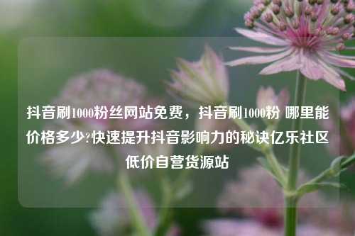 抖音刷1000粉丝网站免费，抖音刷1000粉 哪里能价格多少?快速提升抖音影响力的秘诀亿乐社区低价自营货源站  第1张