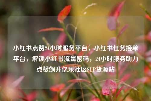 小红书点赞24小时服务平台，小红书任务接单平台，解锁小红书流量密码	，24小时服务助力点赞飙升亿乐社区SUP货源站  第1张