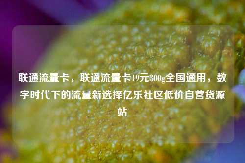 联通流量卡	，联通流量卡19元300g全国通用，数字时代下的流量新选择亿乐社区低价自营货源站  第1张