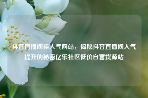 抖音直播间挂人气网站	，揭秘抖音直播间人气提升的秘密亿乐社区低价自营货源站  第1张