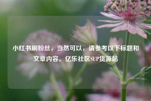 小红书刷粉丝	，当然可以，请参考以下标题和文章内容。亿乐社区SUP货源站  第1张