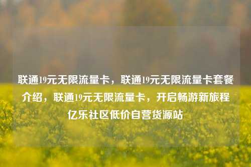 联通19元无限流量卡	，联通19元无限流量卡套餐介绍，联通19元无限流量卡，开启畅游新旅程亿乐社区低价自营货源站  第1张