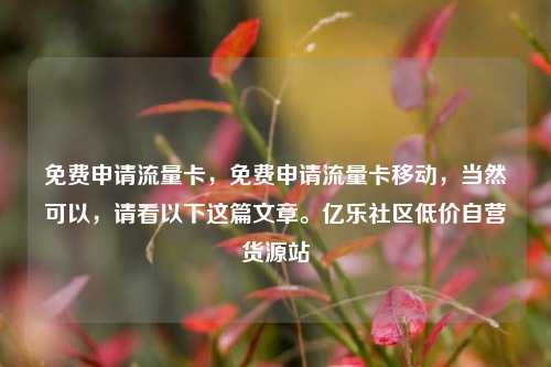免费申请流量卡	，免费申请流量卡移动，当然可以，请看以下这篇文章。亿乐社区低价自营货源站  第1张