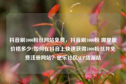 抖音刷1000粉丝网站免费	，抖音刷1000粉 哪里能价格多少?如何在抖音上快速获得1000粉丝并免费注册网站？亿乐社区SUP货源站  第1张
