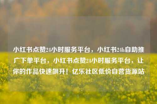 小红书点赞24小时服务平台，小红书24h自助推广下单平台，小红书点赞24小时服务平台	，让你的作品快速飙升！亿乐社区低价自营货源站  第1张