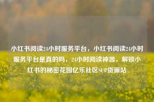 小红书阅读24小时服务平台	，小红书阅读24小时服务平台是真的吗，24小时阅读神器，解锁小红书的秘密花园亿乐社区SUP货源站  第1张